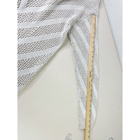 VTG David David Small Open Knit Sweater Dress Chevron USA Tan Neutral EUC - Picture 5 of 7